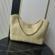 Chanel Shopping Tote Bag Beige Raffia 54x33x15cm - 2
