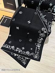 Chanel Black Scarf 140x140cm - 2