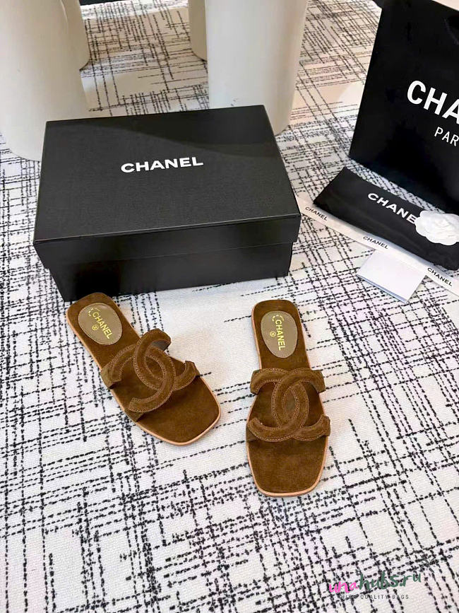 Chanel Suede Slides  - 1