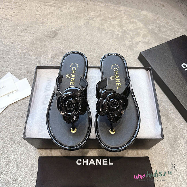 Chanel Black Flip Flops 03 - 1