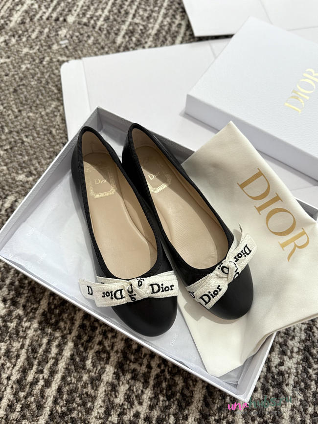 Dior J'Adior Ballet Flat Black Lambskin - 1