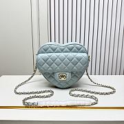 Chanel Heart Shaped Bag light blue Lambskin 18x19x5.5cm - 1