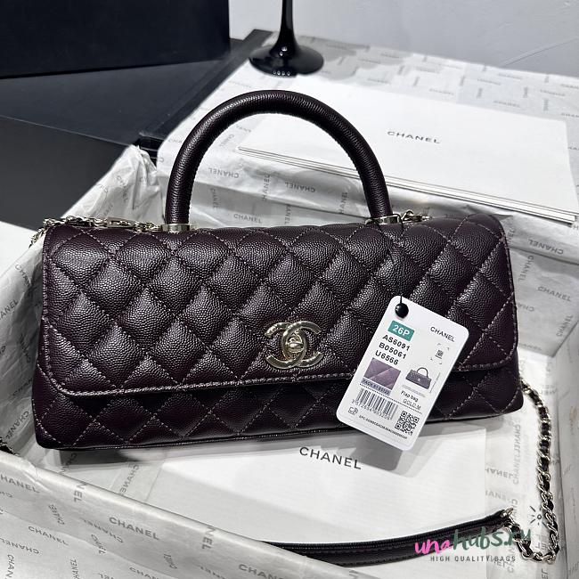 Chanel Coco Handle 26p dark brown Caviar 32cm - Unahubs - 1