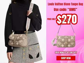 Louis Vuitton Diane Taupe Bag - 23x16x8.5cm
