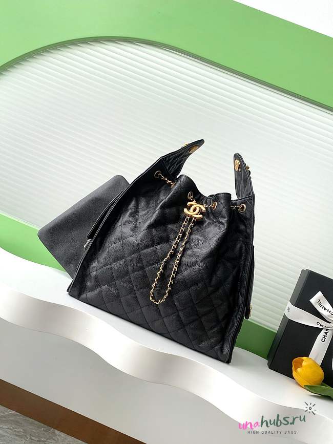Chanel 25 handbag medium black caviar 40x30x15cm - 1