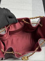 Chanel Small Handbag Shiny Crumpled Calfskin burgundy 30x26x14cm - Unahubs - 5