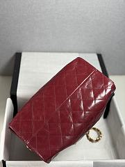 Chanel Small Handbag Shiny Crumpled Calfskin burgundy 30x26x14cm - Unahubs - 4