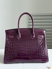 Hermes Birkin Purple Crocodile Gold  - 3