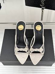 YSL Jerry mules in TPU and rhinestones white 8cm - 4