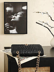 Chanel Medium Flap Bag black gold 25cm - Unahubs - 4