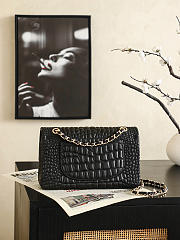 Chanel Medium Flap Bag black gold 25cm - Unahubs - 2