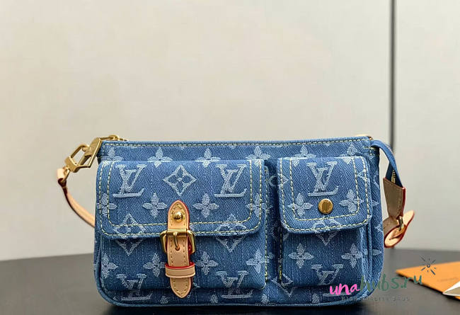 Louis Vuitton Pochette Accessoire Cargo Denim 23.5x14x3cm - Unahubs - 1