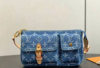 Louis Vuitton Pochette Accessoire Cargo Denim 23.5x14x3cm - Unahubs