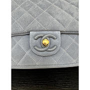 Chanel Medium Flap Bag Suede blue 24x17x7cm - Unahubs - 2