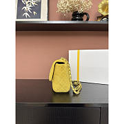Chanel Medium Flap Bag Suede yellow 24x17x7cm - Unahubs - 5