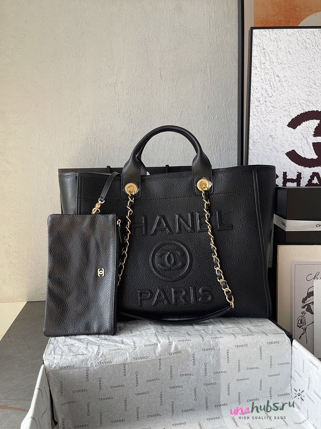 Chanel Tote Bag black Calfskin 38x29.5x21cm - 1