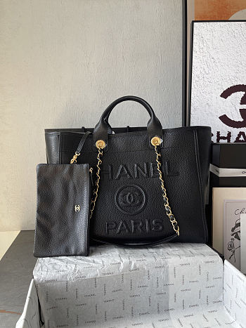 Chanel Tote Bag black Calfskin 38x29.5x21cm