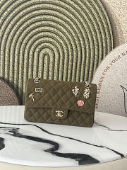 Chanel Medium Flap Bag Green canvas 25cm - 1