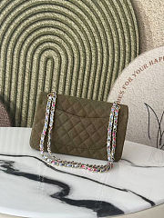 Chanel Medium Flap Bag Green canvas 25cm - 4