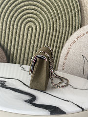 Chanel Medium Flap Bag Green canvas 25cm - 3