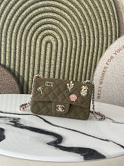 Chanel Mini Flap Bag Green canvas 25cm - 1