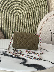 Chanel Mini Flap Bag Green canvas 25cm - 3