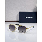 Chanel Gold Grey Gradient Pilot Sunglasses - 1