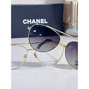 Chanel Gold Grey Gradient Pilot Sunglasses - 2