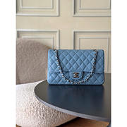 Chanel Medium Flap Bag Caviar Light Blue Silver 25cm - 1