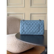 Chanel Medium Flap Bag Caviar Light Blue Silver 25cm - 5