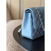 Chanel Medium Flap Bag Caviar Light Blue Silver 25cm - 4