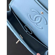 Chanel Medium Flap Bag Caviar Light Blue Silver 25cm - 3