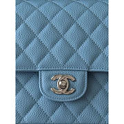 Chanel Medium Flap Bag Caviar Light Blue Silver 25cm - 2