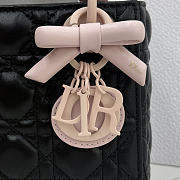 Dior Mini Lady Bag Strap Black and Rose 17x15x7cm - Unahubs - 2