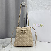 Dior Adiorable Mini Bucket Bag Beige Lambskin 22x20x5.5cm - Unahubs - 1