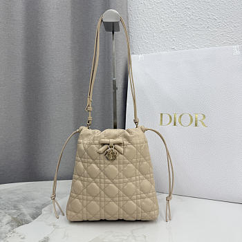 Dior Adiorable Mini Bucket Bag Beige Lambskin 22x20x5.5cm - Unahubs