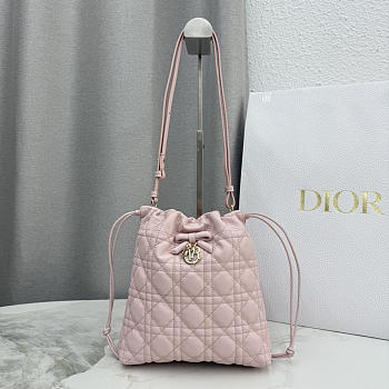 Dior Adiorable Mini Bucket Bag pink Lambskin 22x20x5.5cm - Unahubs
