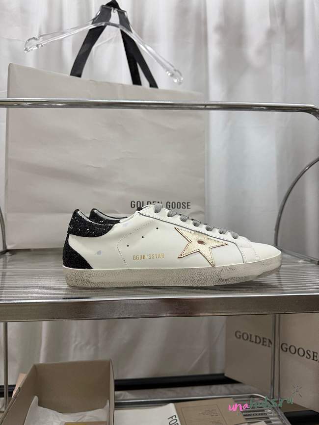 Golden Goose Super-Star with gold star and black  - 1