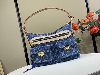 Louis Vuitton Baggy Blue Denim 30x22x13cm - Unahubs