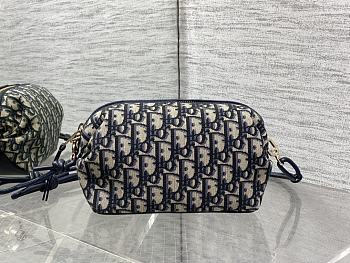 Dior Bow Pouch Blue Oblique 20x11x8cm