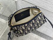 Dior Bow Pouch Blue Oblique 20x11x8cm - 3