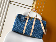 Louis Vuitton Keepall Bandoulière 45 blue denim 45x27x20cm - Unahubs - 1