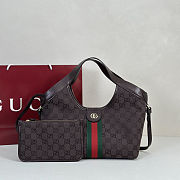Gucci Giglio Small Tote Bag Brown 25x20x15cm - Unahubs - 1
