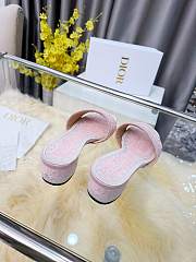 Dior Dioramour Dentelle Heeled Slide Soupir Pink 3.5cm - 4
