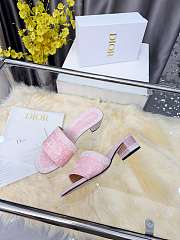 Dior Dioramour Dentelle Heeled Slide Soupir Pink 3.5cm - 2