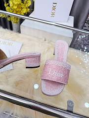 Dior Dioramour Dentelle Heeled Slide Soupir Pink 3.5cm - 3
