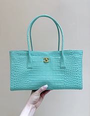 Chanel Small Shopping Bag Crocodile Calfskin Gold Green 39x20x13cm - 1