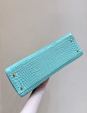 Chanel Small Shopping Bag Crocodile Calfskin Gold Green 39x20x13cm - 5