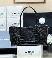 Chanel Small Shopping Bag Crocodile Calfskin Gold black 39x20x13cm - 4