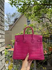 Hermes Birkin Fuchsia Bag Silver - 5